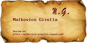 Malkovics Gizella névjegykártya